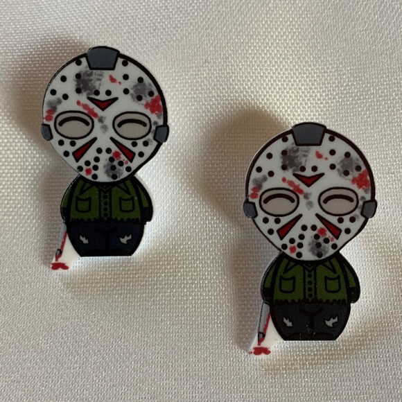 NWT. Handmade Jason Voorhees from the Horror Movies Friday the 13th Earrings! - Picture 1 of 2